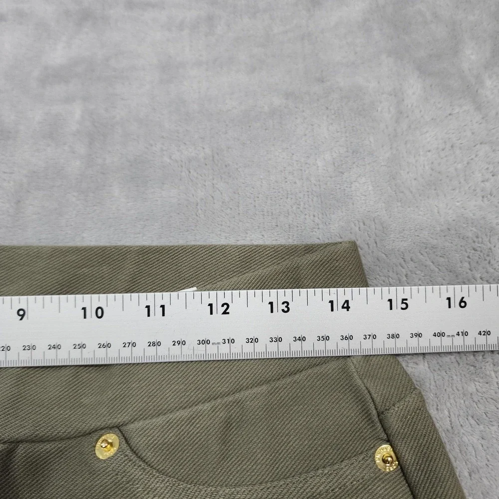 Michael Kors Jeans Womens M Green Mid Rise Pull On Jegging Skinny Ankle Stretch